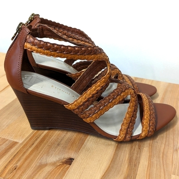 ETIENNE Aigner Braided Wedge Sandal 9.5 - Picture 3 of 13
